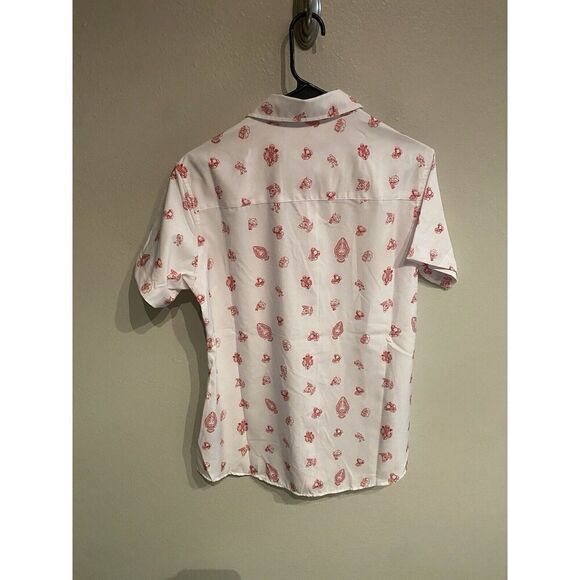 Dixxon Womens Medium Reaper Madness Tattoo Parlor Short Sleeve Button Up Shirt - Picture 10 of 12